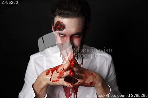 Image of Psychopath with bloody hands