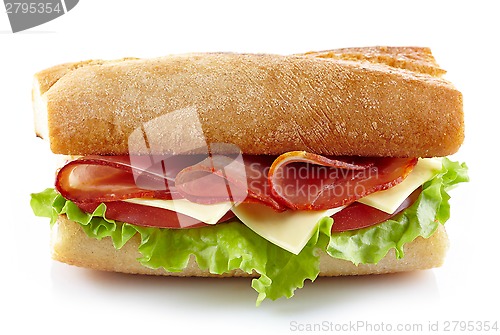 Image of Sandwich with meat and vegetables