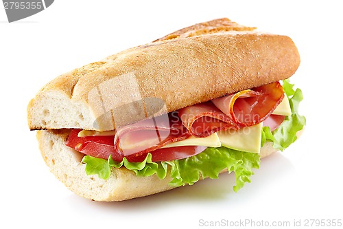 Image of Sandwich with meat and vegetables