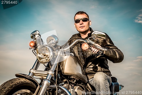 Image of Biker on a motorcycle