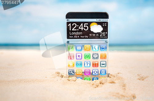 Image of Smart phone with a transparent display.
