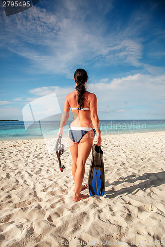 Image of Girl and snorkeling gear