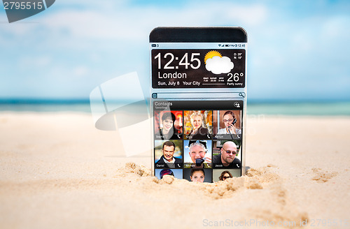 Image of Smart phone with a transparent display.