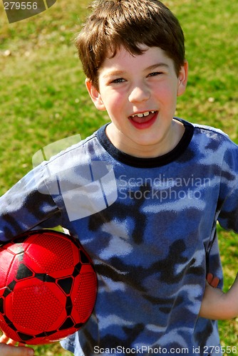 Image of Boy with soccer ball