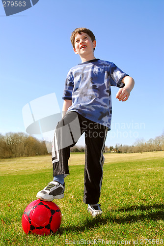 Image of Boy with soccer ball