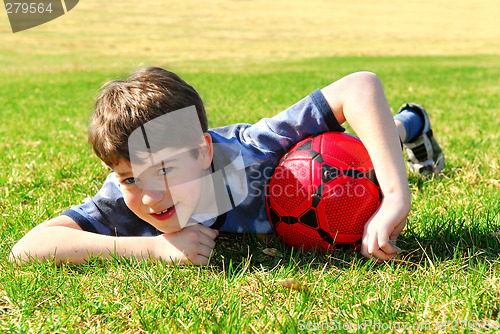 Image of Boy with soccer ball