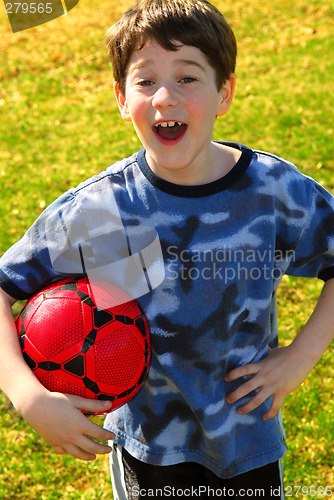 Image of Boy with soccer ball