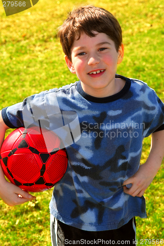 Image of Boy with soccer ball