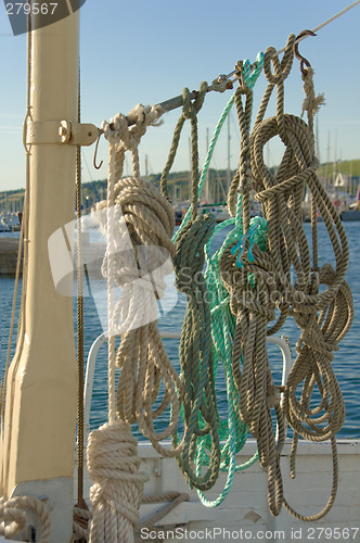 Image of Ropes on Boat Deck