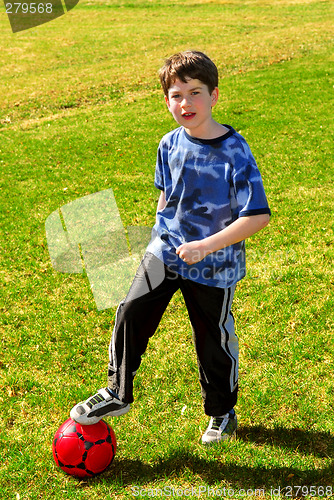 Image of Boy with soccer ball