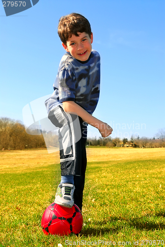 Image of Boy with soccer ball