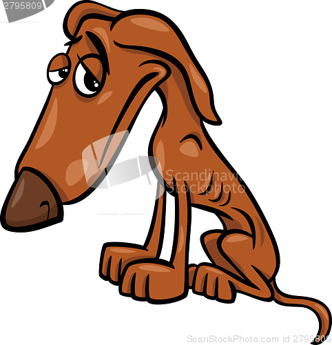 Image of poor hungry dog cartoon illustration