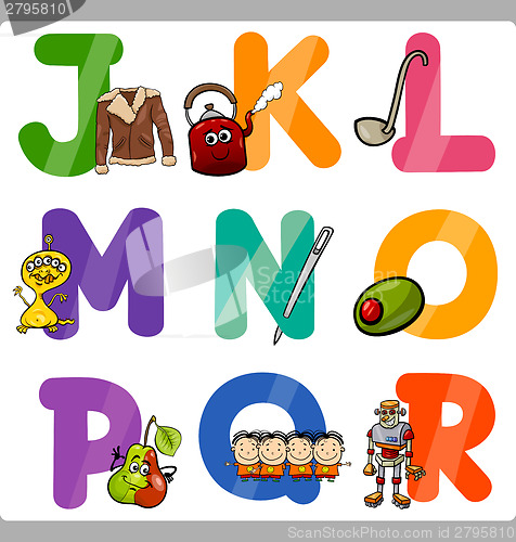 Image of Education Cartoon Alphabet Letters for Kids