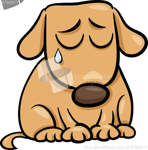 Image of sad dog cartoon illustration