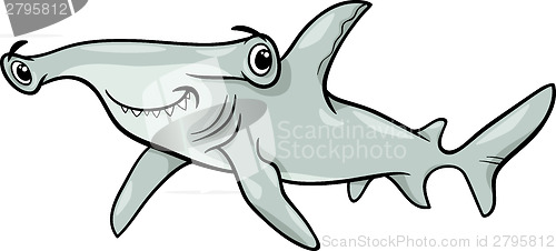 Image of hammerhead shark cartoon illustration