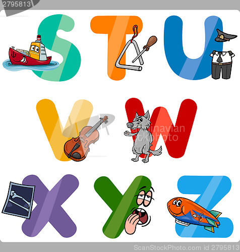 Image of Education Cartoon Alphabet Letters for Kids