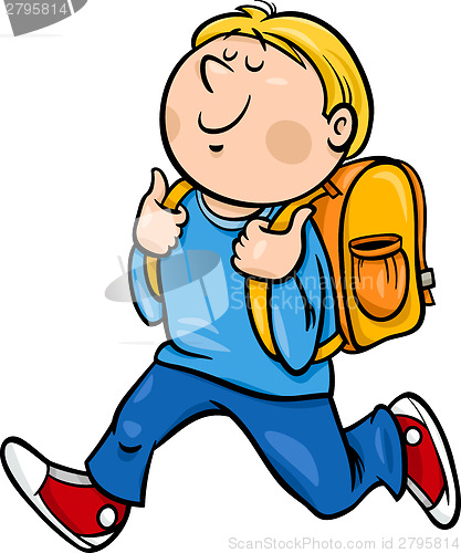 Image of boy grade student cartoon illustration