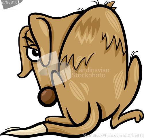 Image of poor homeless dog cartoon illustration