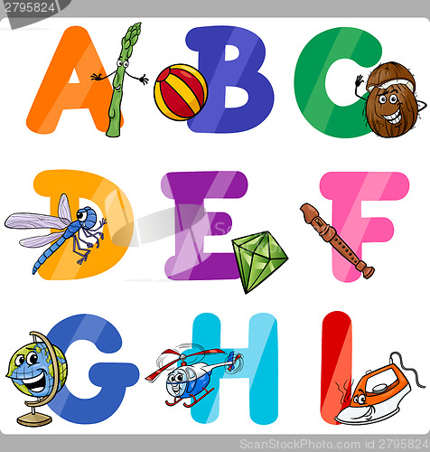 Image of Education Cartoon Alphabet Letters for Kids