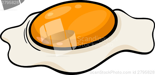 Image of poached egg cartoon illustration