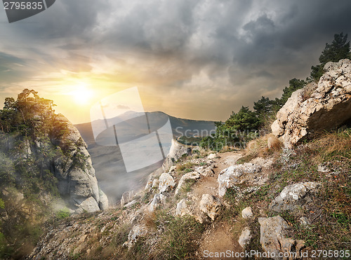 Image of High rocks and clouds