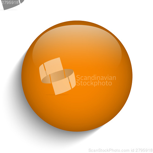 Image of Orange Glass Circle Button on Orange Background