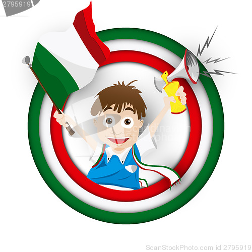 Image of Italy Soccer Fan Flag Cartoon