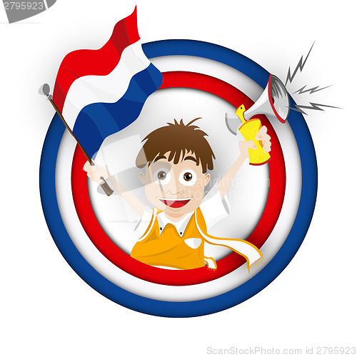 Image of Netherlands Soccer Fan Flag Cartoon