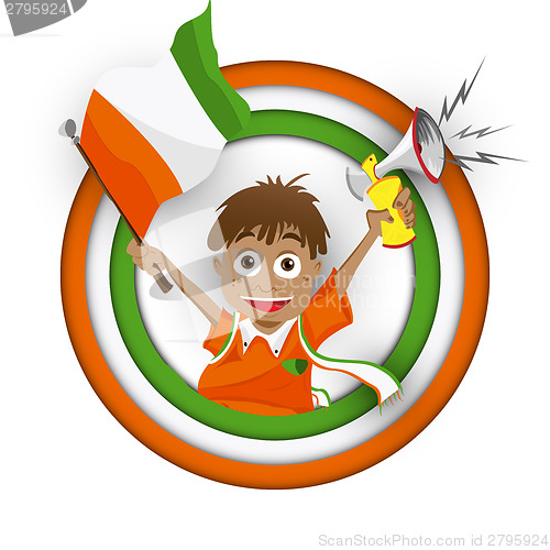 Image of Ivory Coast Soccer Fan Flag Cartoon