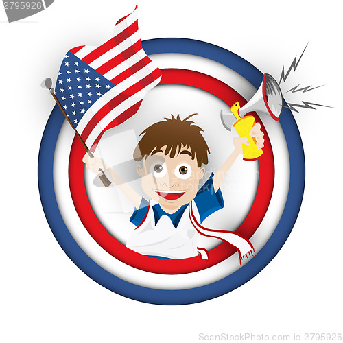 Image of USA Soccer Fan Flag Cartoon