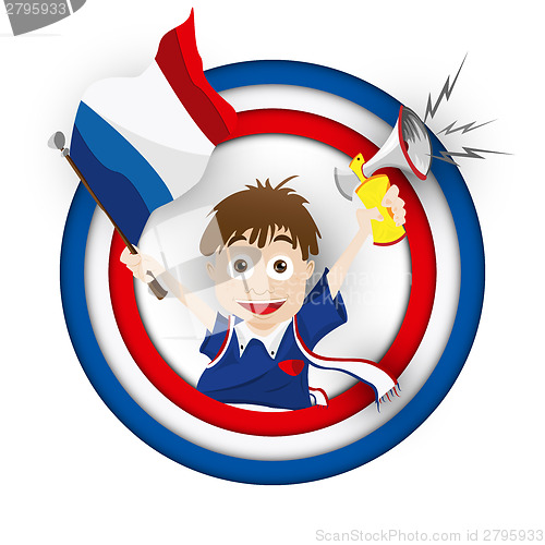 Image of France Soccer Fan Flag Cartoon