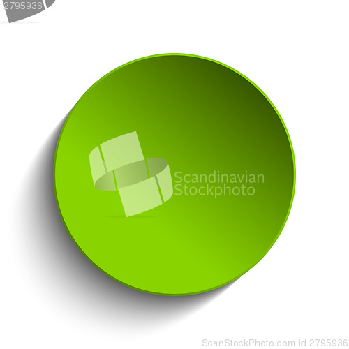 Image of Green Circle Button on White Background