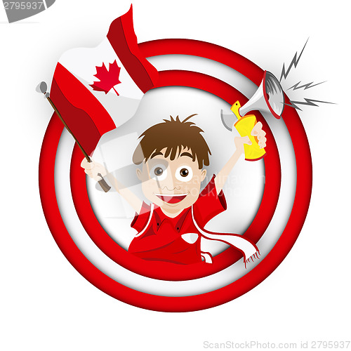 Image of Canada Soccer Fan Flag Cartoon