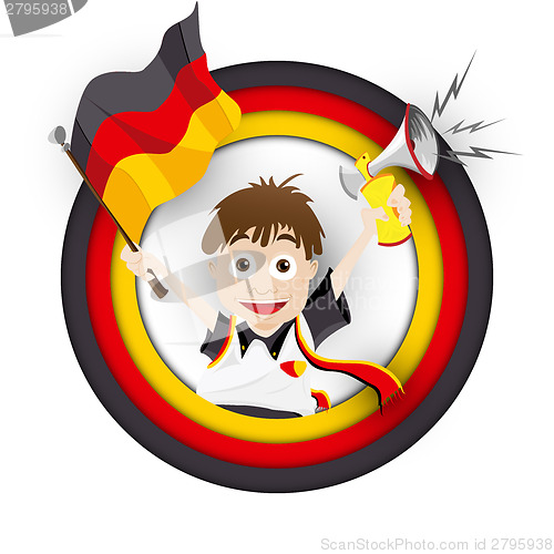 Image of Germany Soccer Fan Flag Cartoon