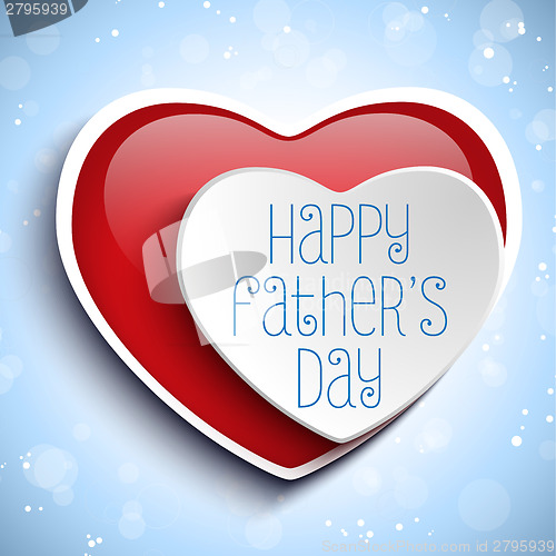 Image of Happy Fathers Day Red Heart Background