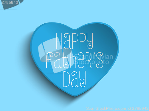 Image of Happy Fathers Day Blue Heart Background