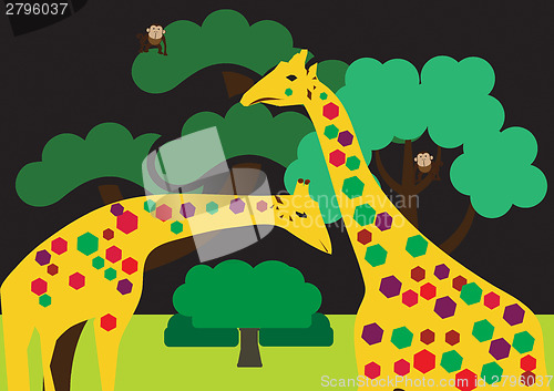Image of Colored giraffes 