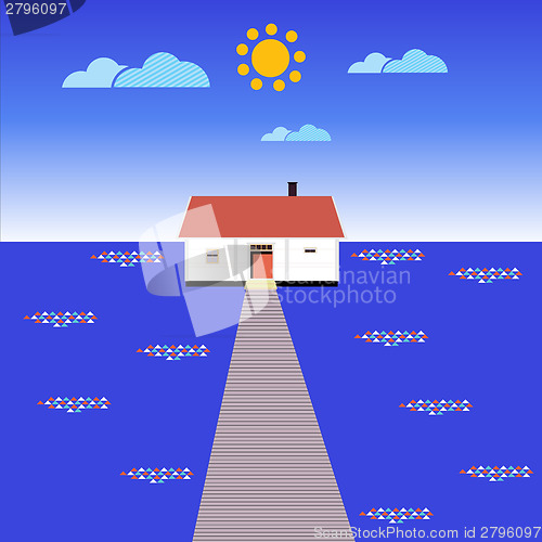 Image of house in the Sea