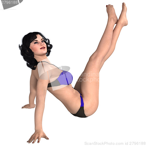 Image of Pin Up Girl on White