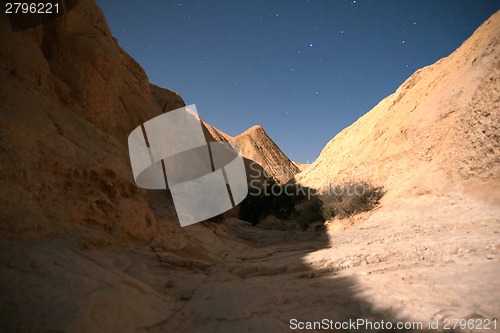 Image of Hiking in night desert