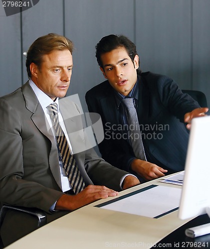 Image of Two concentrated businessmen