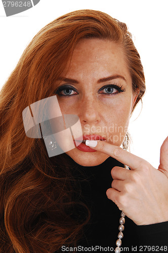 Image of Portrait of brunette woman.