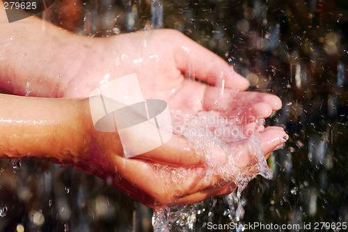 Image of Hands and water