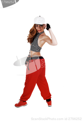 Image of Hip hop girl from back.