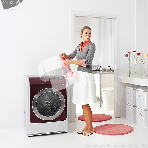 Image of housewife keeps detergent