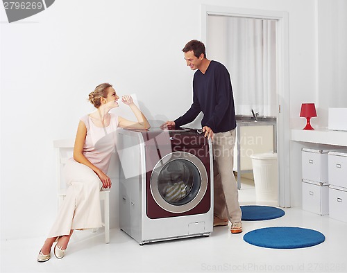 Image of doing laundry at home