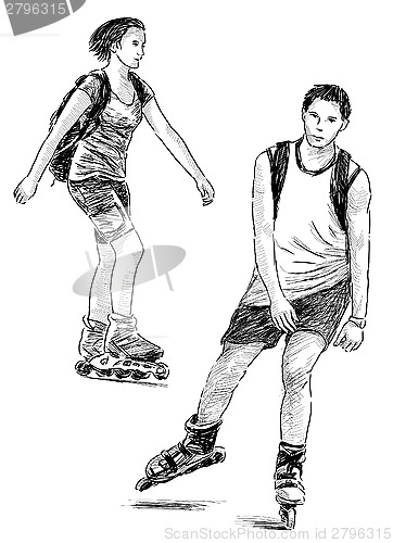 Image of teens on roller skates