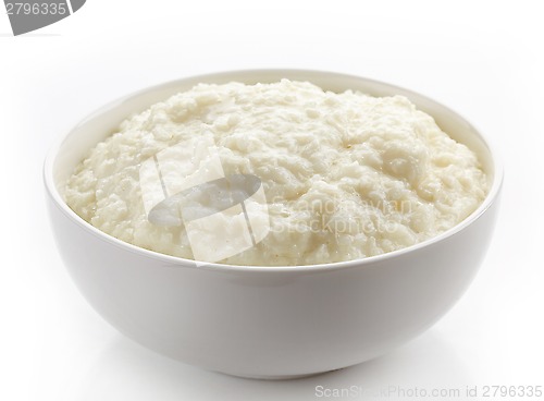 Image of Bowl of rice flakes porridge