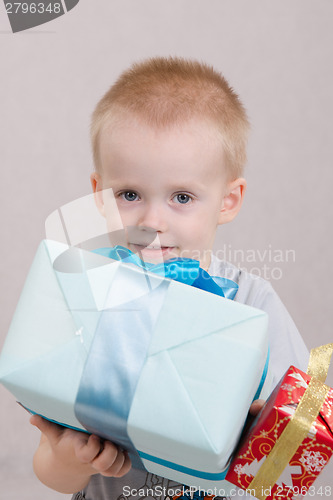 Image of Boy with big gift
