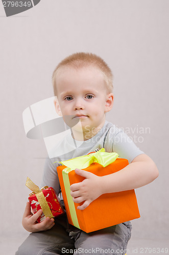 Image of Year-old boy with gifts